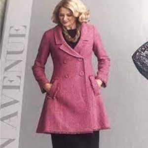 Cabi Madison Ave Pink Tweed Coat 6